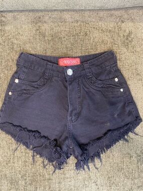 Black High-Rise Denim Jean Shorts